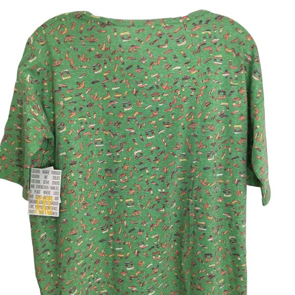 NWT LuLaRoe Irma Oversized Flowy T-Shirt Top Letters And Numbers Print Size XXS - Picture 4 of 12